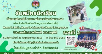 รับสมัครนักเรียน ชั้นมัธยมศึกษาปีที่ 4 ประเภทโควตา ปีการศึกษา 2569