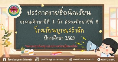 รายชื่อนักเรียน ปีการศึกษา 2569